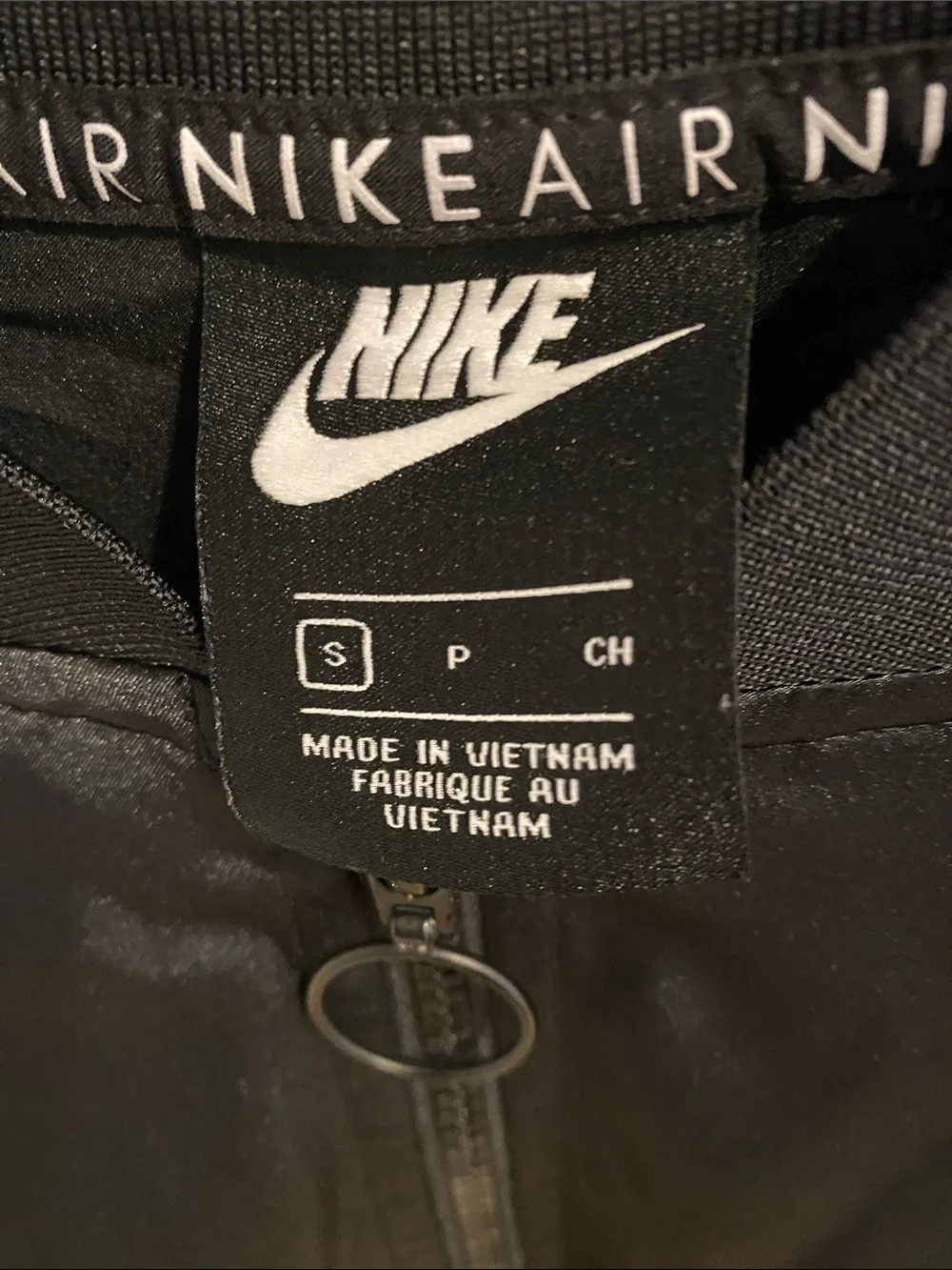 Nike Black Women's Bomber Jacket with White Logo